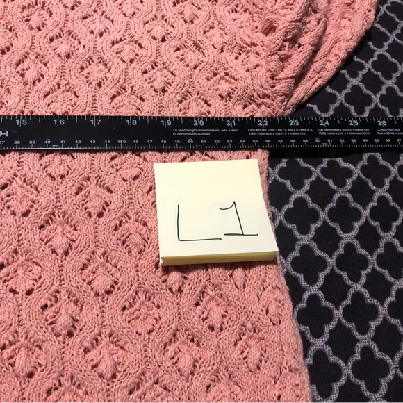 Zara Womens Open Knit Button Cardigan Sz Medium 100% Cotton Coral Pink L1 - Picture 7 of 8